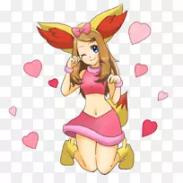 Aash Ketchum Serena Pokémon x和y pikachu-眼睛和尾巴