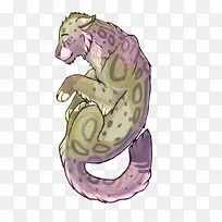 猫鼻爬行动物卡通-橙色绘图