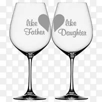 酒杯鸡尾酒杯-爸爸和女儿