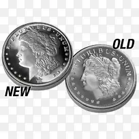 一角硬币正面和反向摩根美元银秃头鹰-良好的报纸设计