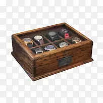 棺材盒手表珠宝木玻璃盒