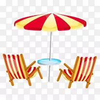 沙滩躺椅剪贴画-沙滩