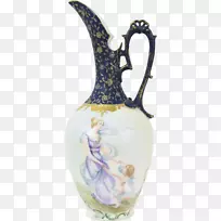 花瓶陶瓷蓝和白色陶器钴蓝花瓶