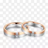 结婚戒指，钻石色的黄金圆环zł本-戒指