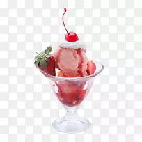 圣代冰糕，法式冰激凌，小摆设，荣光-冰淇淋草莓