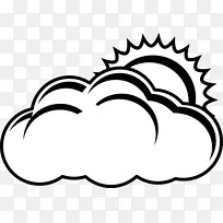 云彩电脑图标夹艺术太阳与云