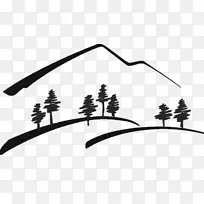 画线艺术洛基山脉剪贴画