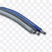 蓝色扬声器电缆线低音炮电线电缆