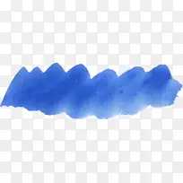 水彩画-蓝色笔刷