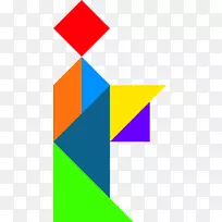七巧板拼图三角形标志剪贴画几何图形人