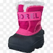 雪靴鞋时尚服装-粉红色脸红