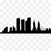 城市剪影的建筑-天际线-剪影