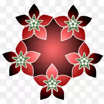 花瓣圣诞装饰花卉设计对称图案设计
