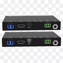 HDMI电缆转换器箱无线中继器Techlogix Networx，有限责任公司。自由av解.多模光纤