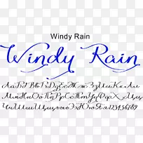 开源Unicode字体手写斜体字字体-刮风雨