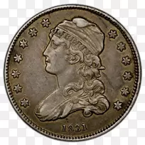 硬币奖章半元银币正面和反向硬币