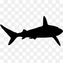 大白鲨剪影剪贴画-鲨鱼
