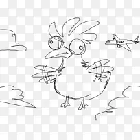 鸭鸡茜尼尼水鸟-鸡素描