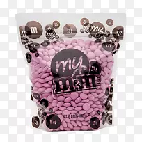 玛氏零食m&m‘s牛奶巧克力糖果白色巧克力棒-粉红色糖果