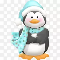 圣诞装饰企鹅剪贴夹艺术-圣诞节