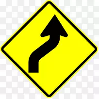 交通标志曲线驾驶警告标志驾驶