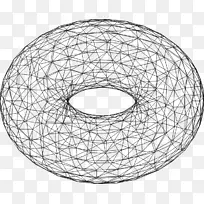 环面线框模型三维计算机图形计算机图标三维空间圆