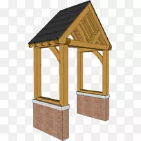 门廊棚屋顶框架天篷木桁架
