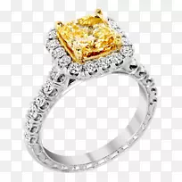 人体珠宝结婚戒指琥珀-创意婚戒
