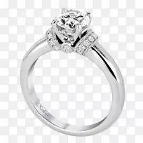 订婚戒指珠宝钻石花边创意结婚戒指
