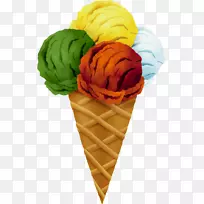 冰淇淋锥食物夹艺术-冰淇淋