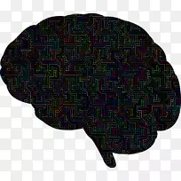 大脑计算机图标头盖骨-大脑