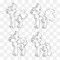 犬科，马，狗素描-画线