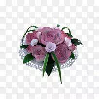 花园玫瑰，花束，卷心菜，玫瑰，粉红色，花卉设计-婚礼