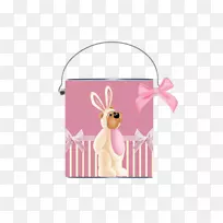 驯鹿复活节兔子鹿角粉红m-兔子漆