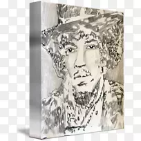 相框白色图案-Jimi Hendrix