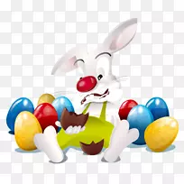 复活节兔子复活节快乐！复活节彩蛋明信片-复活节