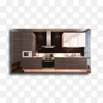 厨房桌子，家具，台面衣柜和衣柜-人3D