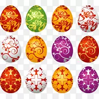 复活节兔子彩蛋复活节明信片剪贴画-复活节