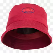 棒球帽红色斗式帽子白色棒球帽