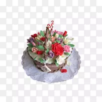 巧克力蛋糕花设计托皇家糖霜奶油-cu(蛋糕)