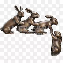 花园装饰野兔青铜雕塑-兔子