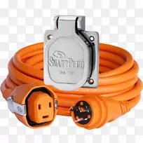 安培电力交流电源插头和插座延长线伏线锁