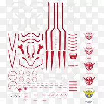 Gundam独角兽滑水贴花模型设计