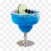 蓝色夏威夷蓝泻湖鸡尾酒装饰玛格丽塔-蓝色液体