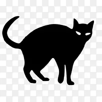 黑猫万圣节绘画剪贴画-猫