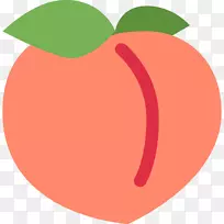 桃子和奶油电脑图标食物土星桃子-表情符号