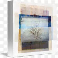 油漆窗，单株树形画框，厘米画