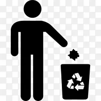 废纸回收符号垃圾桶垃圾回收员