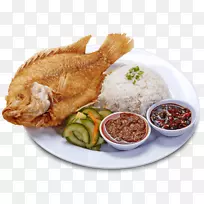 泰国菜，快餐，炸鱼，丰盛早餐鱼派-鱼