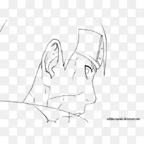 耳线艺术画手指素描-耳朵
